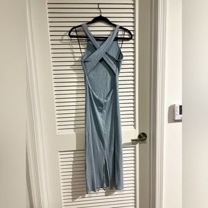 (maxi) blue, long backless dress